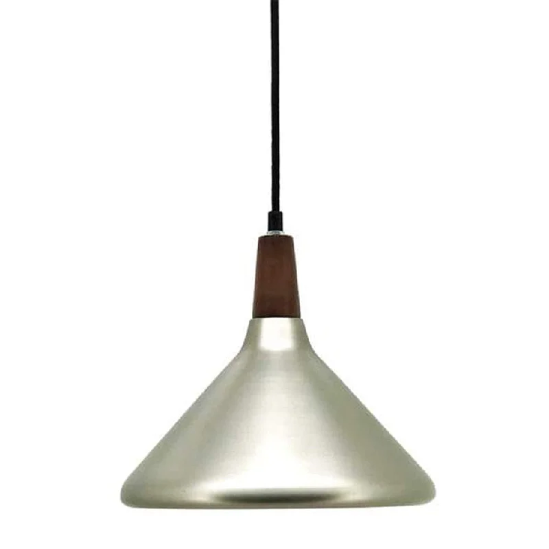 Mid - Century Modern Ceiling Lights with Simple, Sleek LinesMatte Nickel Wood Top Pendant Light