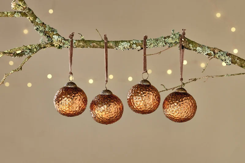 Victorian - Inspired Ceiling Lights with Ornate Crystal ChandeliersNarangi Baubles - Copper (Set of 4)