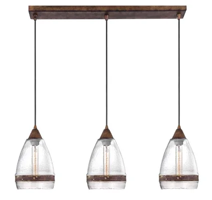 Modern Minimalist Ceiling Lights for Contemporary InteriorsNL Rustic Bronze Triple Pendant ID 9257