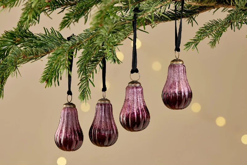 Metal Ceiling Lights in Brass, Copper, Stainless Steel, and IronPannee Drop Baubles - Ruby (Set of 4)