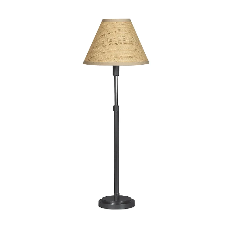 modern minimalist table lamps for contemporary living roomsPolly Buffet Lamp (Blackened Brass with Rattan Shade)