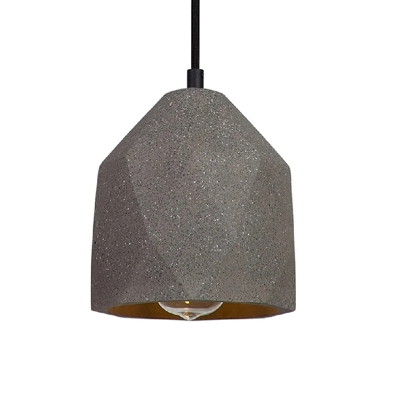 Gothic Ceiling Lights with Dark Metalwork and Pointed ArchesPrism Cement Pendant Light Grey