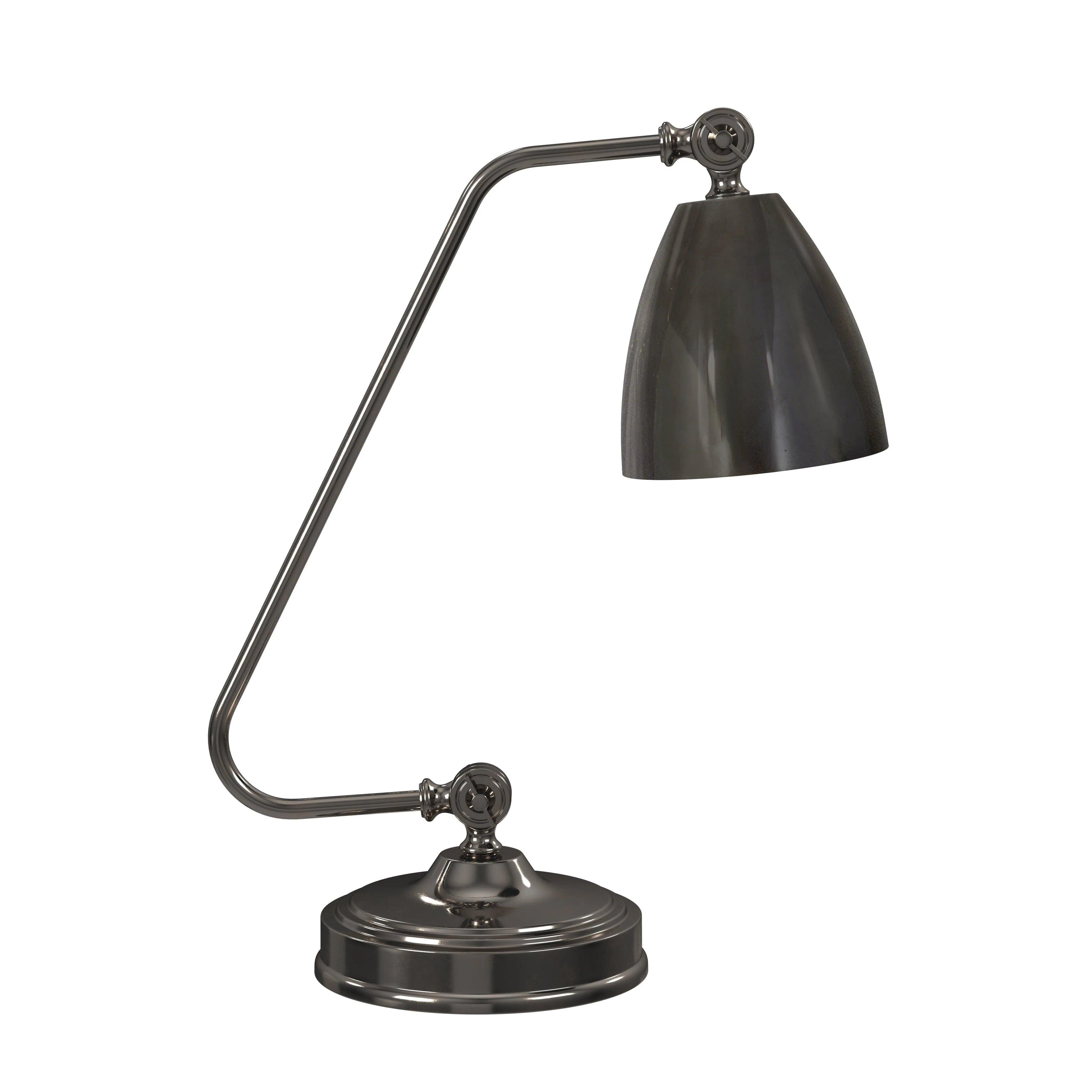 metal table lamps with a matte black finish for a sleek appearanceShine Iron and Aluminum Black Desk Lamp