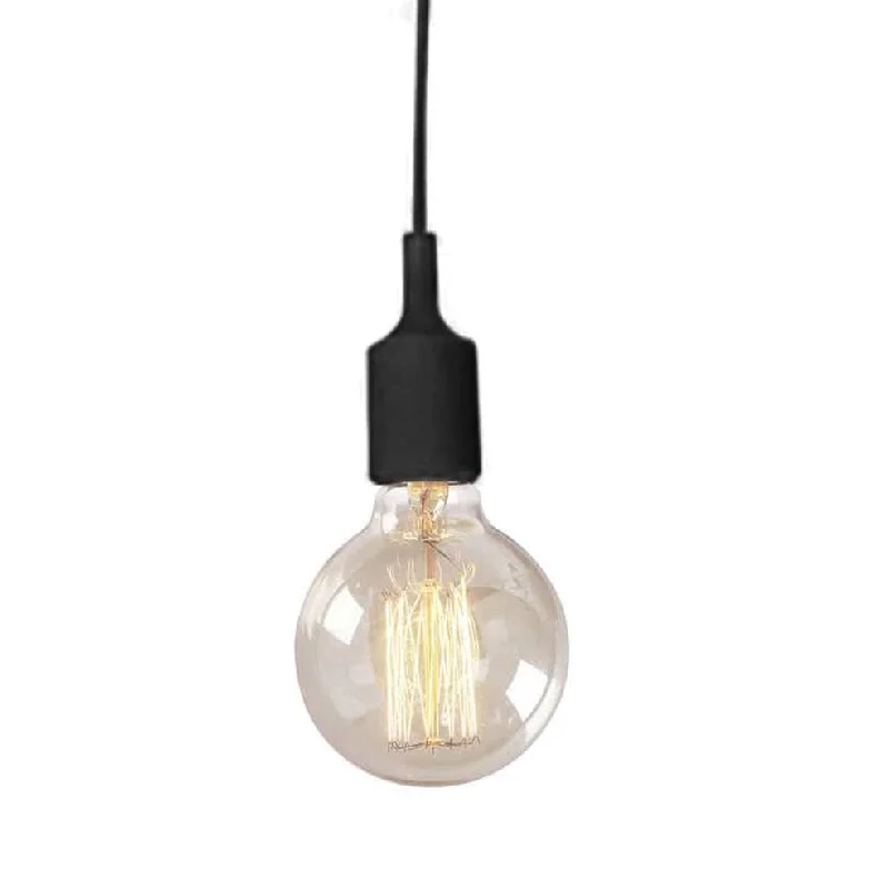 Tropical - Themed Ceiling Lights with Palm - Leaf Shapes and Rattan WrapsSilicone Pendant Light Black