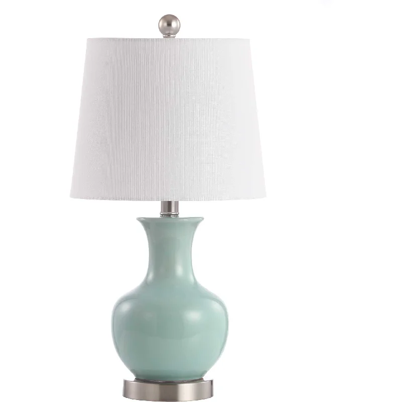 asian inspired table lamps with bamboo accents for a zen atmosphereSoria Table Lamp Light Blue