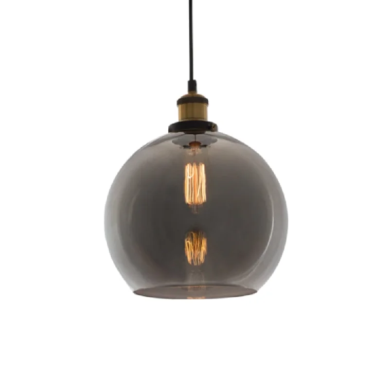 Retro Ceiling Lights Inspired by the 1950s and 1960s DesignSpheroid Glass Pendant Light Smoke | Amber