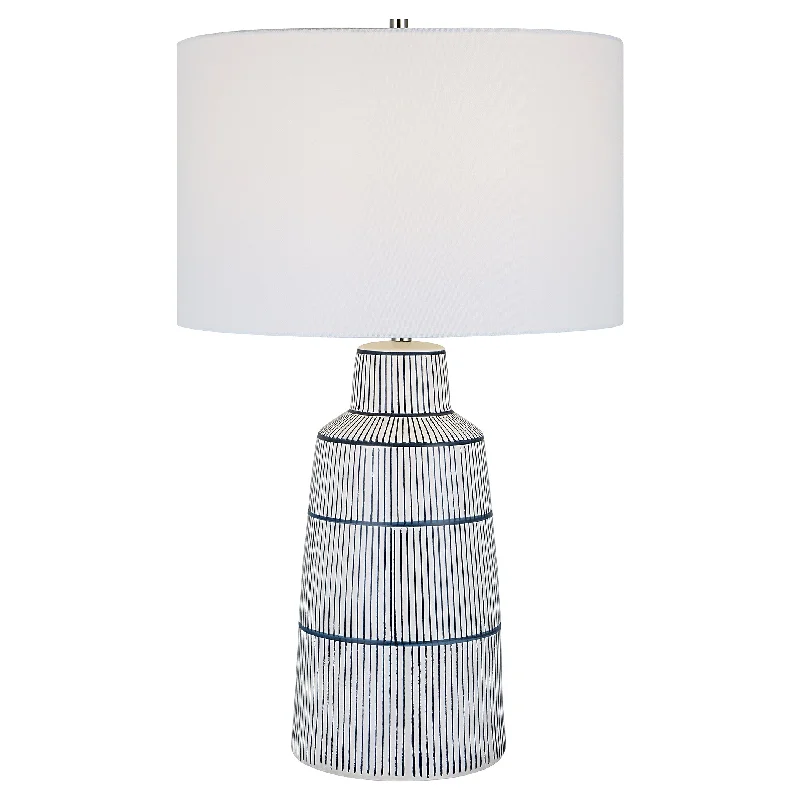 art deco table lamps with geometric shapes for a retro touchBreton Nautical Stripe Table Lamp