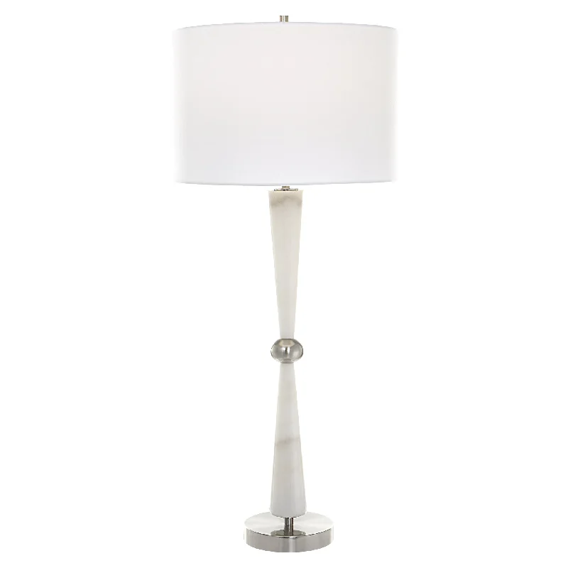 metal table lamps with a matte black finish for a sleek appearanceHourglass White Table Lamp