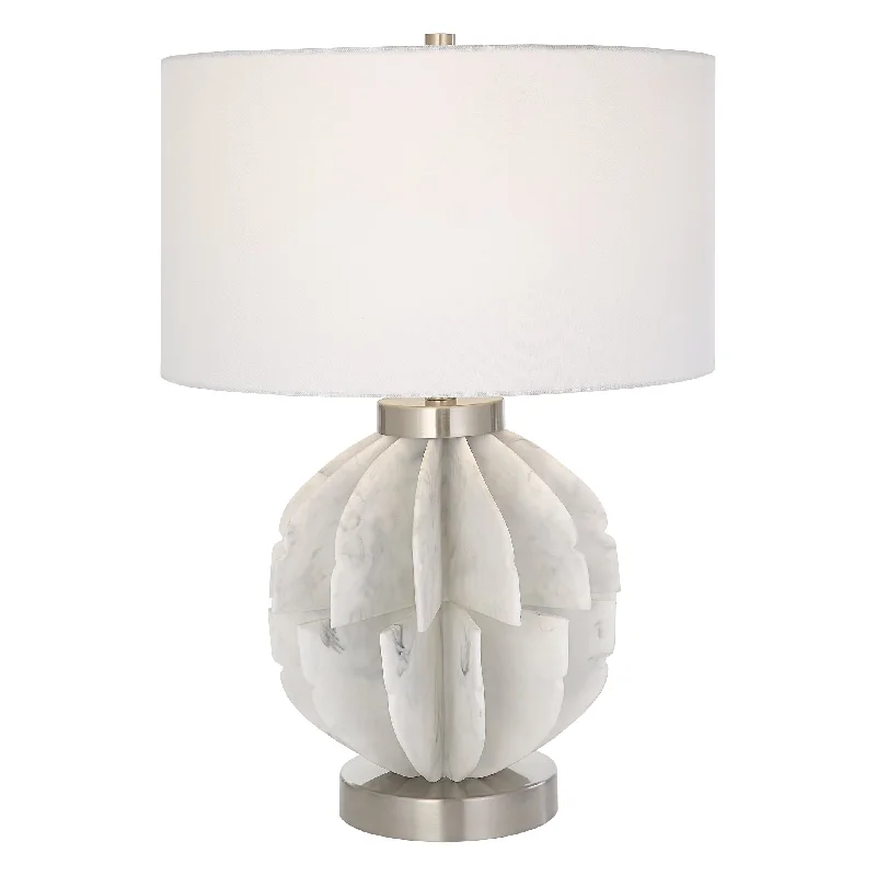 coastal style table lamps with nautical elements for beach housesUttermost Repetition White Marble Table Lamp