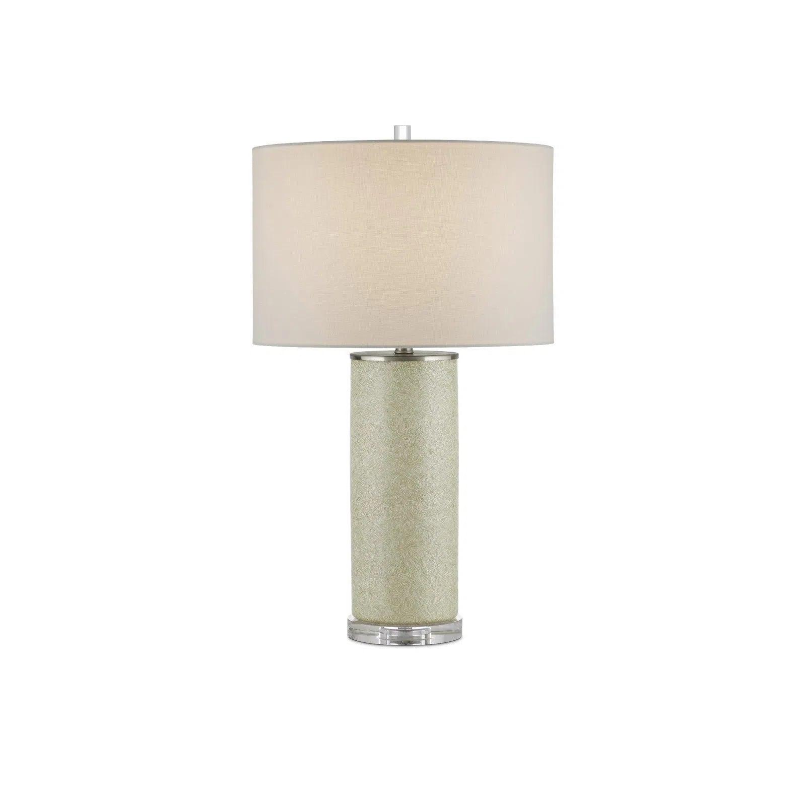 bohemian table lamps with colorful patterns for eclectic bedroomsVerdure Cylinder Green Table Lamp