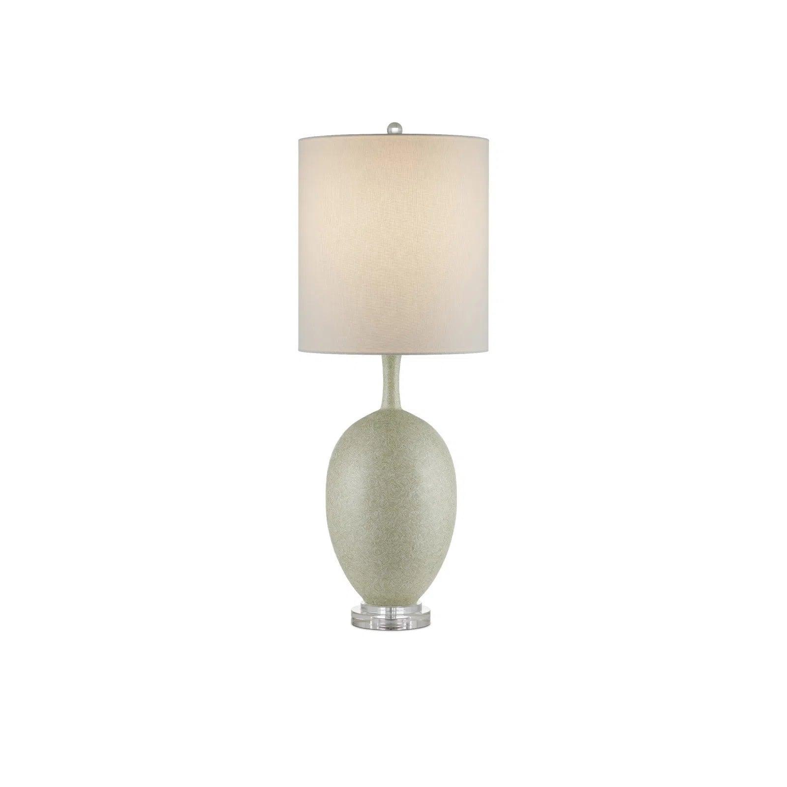 coastal style table lamps with nautical elements for beach housesVerdure Porcelain and Optic Crystal Green Table Lamp