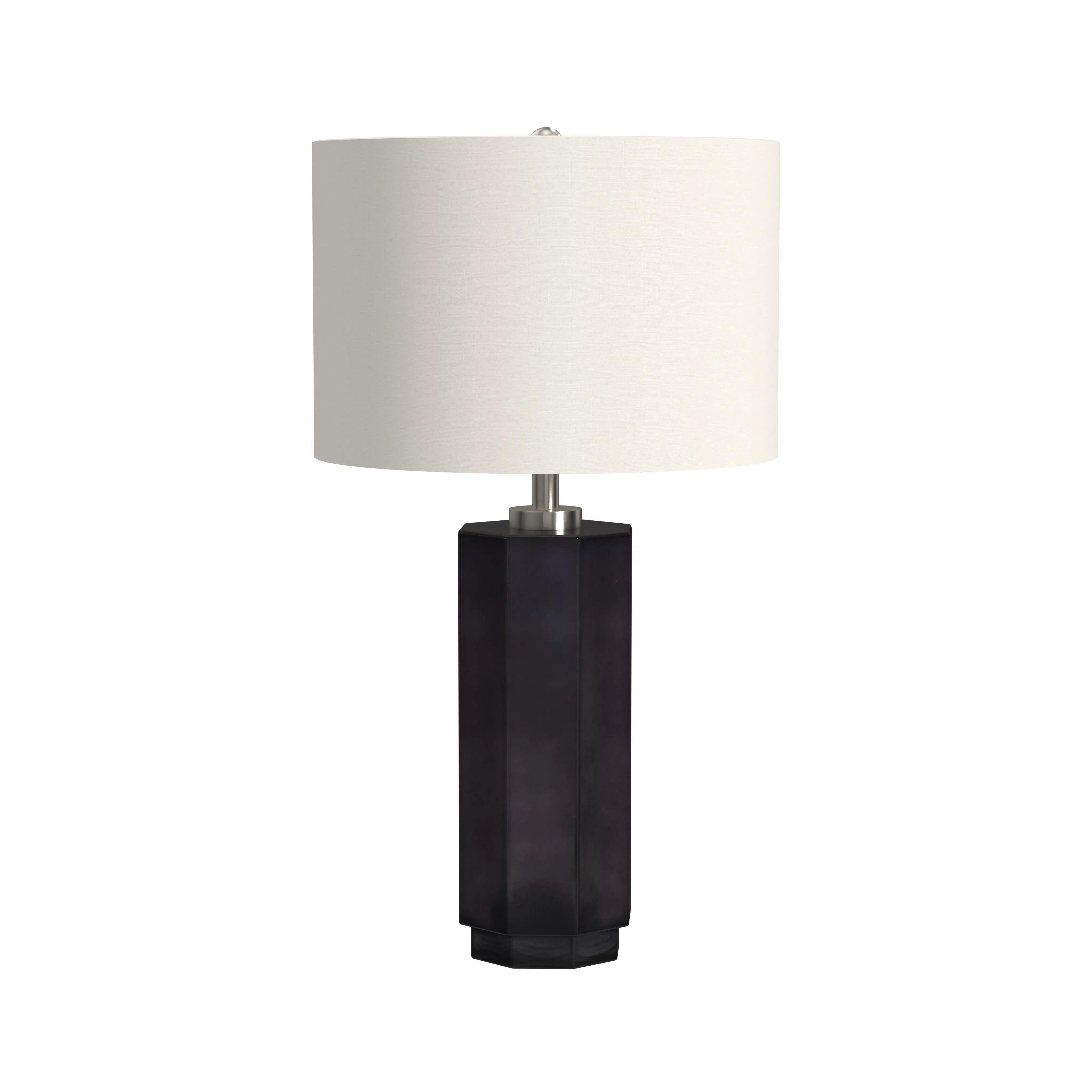 wooden table lamps with natural grain for a warm and organic feelZeus Glass Smoke Grey Table Lamp